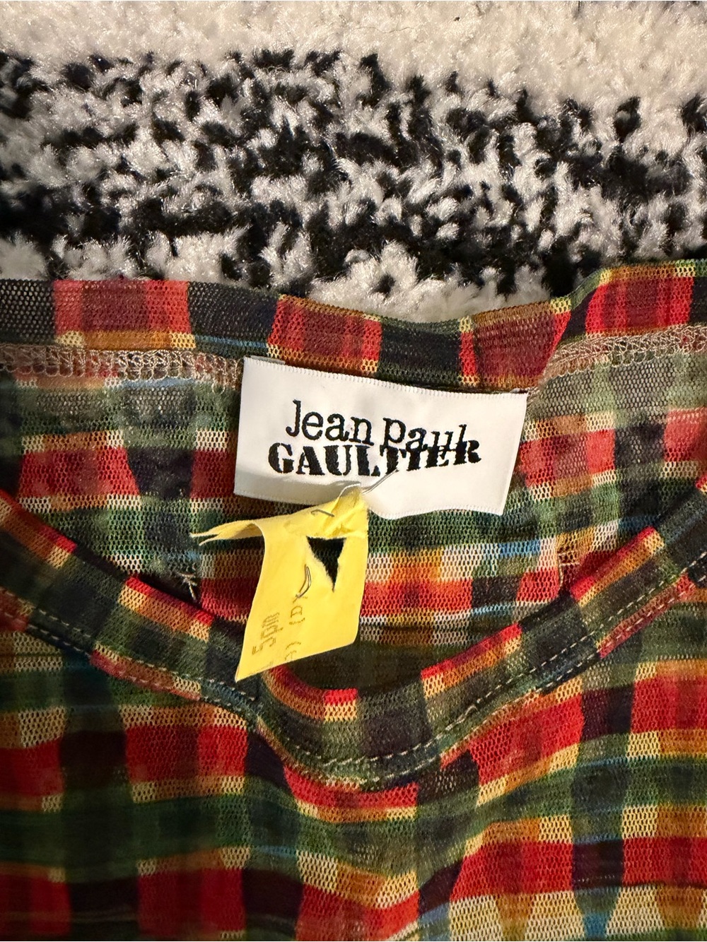 Jean Paul Gaultier Long Plaid Graphic Bodycon Dress - Red/Green - Picture 4 of 4